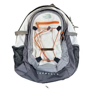 The North Face Isabella Backpack Gray White Orange Camping Hiking Outdoor Bag